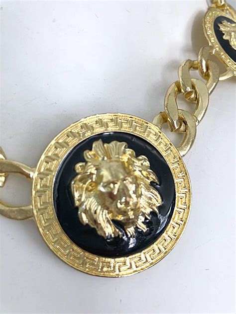 versace earrings lion|custom solid gold versace necklace.